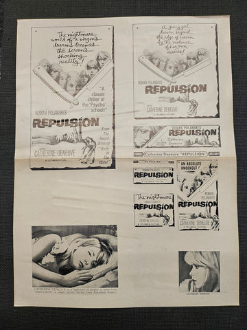 "Repulsion" Original Movie Ad Mat Mold and Ad Clip Art Print