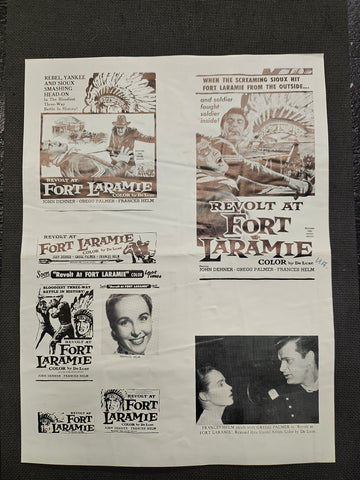 "Revolt At Fort Laramie" Original Movie Ad Mat Mold and Ad Clip Art Print