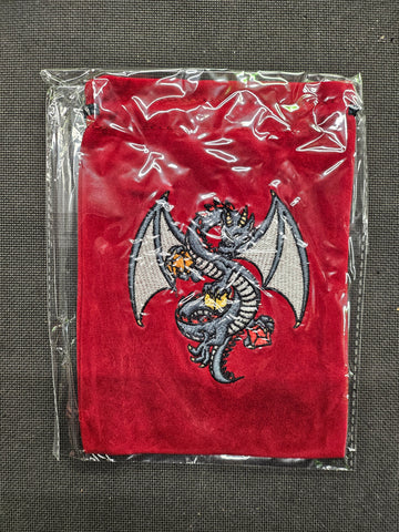 Dragon On Red Bag RPG Dice Bag