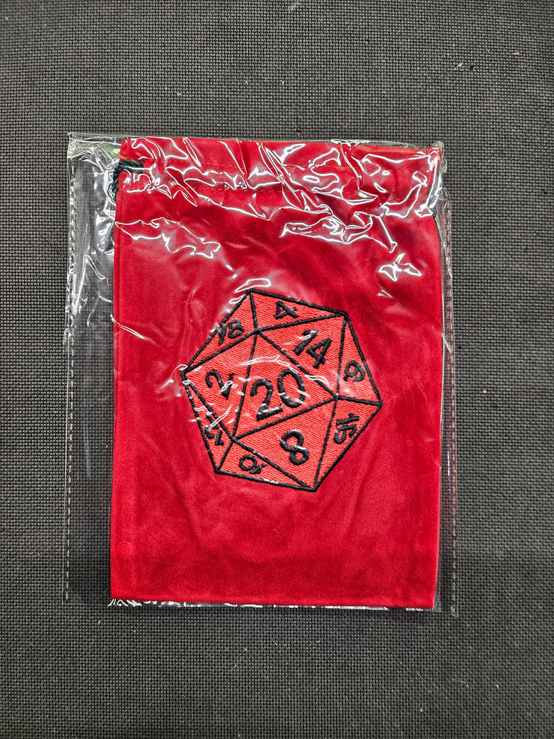 Red D20 RPG Dice Bag