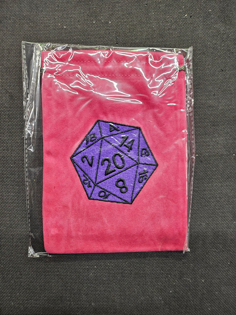 Purple D20 RPG Dice Bag