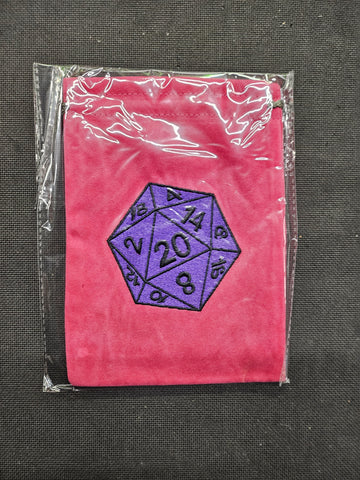 Purple D20 RPG Dice Bag