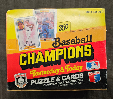Baseball Champions Yesterday and Today Puzzle and Cards box