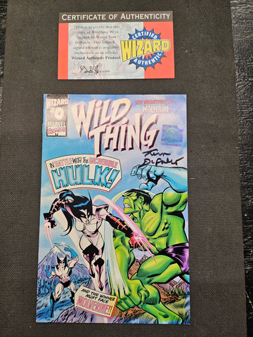 Wizard Wild Thing #0 autographed by Tom Defalco w/ COA VF