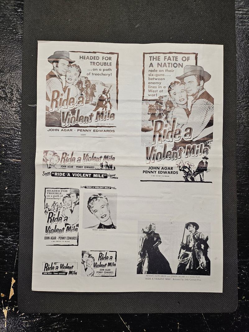 "Ride A Violent Mile" Original Movie Ad Clip Art Print