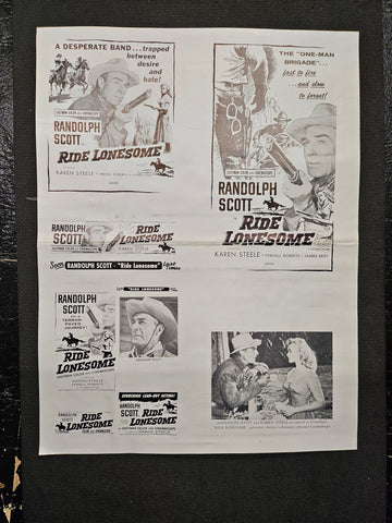 "Ride Lonesome" Original Movie Ad Clip Art Print