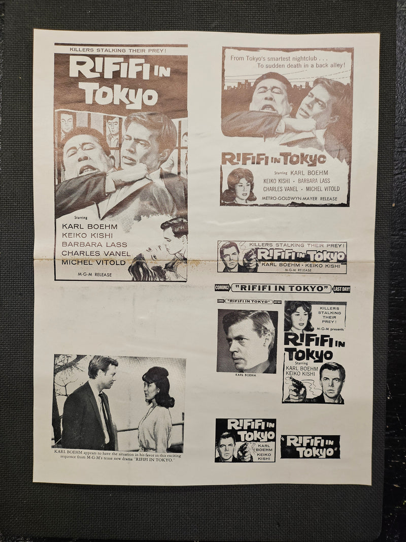 "Rififi In Tokyo" Original Movie Ad Mat Mold and Ad Clip Art Print