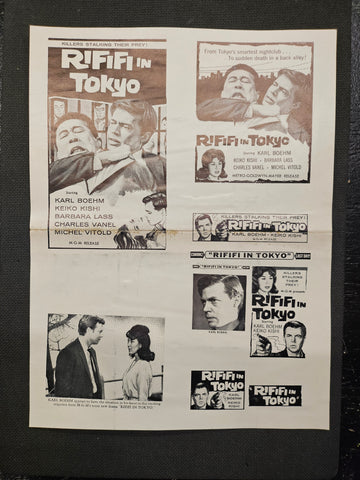 "Rififi In Tokyo" Original Movie Ad Mat Mold and Ad Clip Art Print