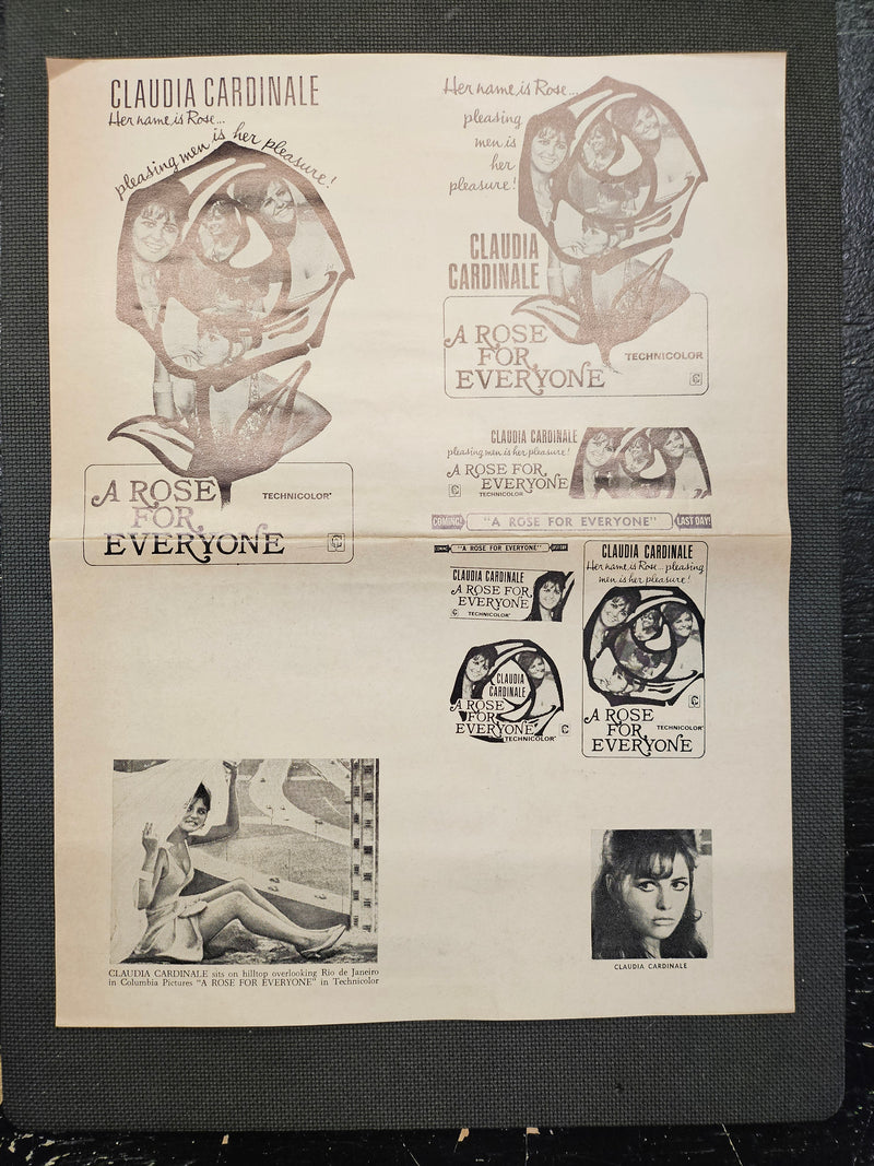 "A Rose For Everyone" Original Movie Ad Mat Mold and Ad Clip Art Print