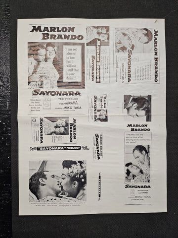 "Sayonara" Original Movie Ad Mat Mold and Ad Clip Art Print