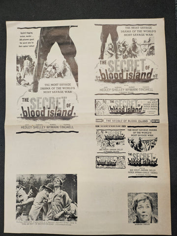 "The Secret Of blood Island" Original Movie Ad Mat Mold and Ad Clip Art Print