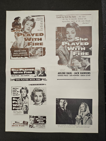 "She Played With Fire" Original Movie Ad Clip Art Print