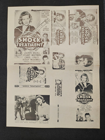 "Shock Treatment" Original Movie Ad Mat Mold and Ad Clip Art Print