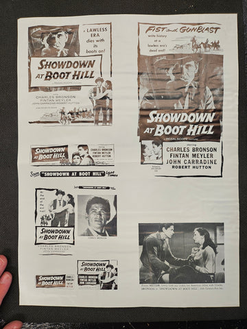 "Showdown At Boot Hill" Original Movie Ad Mat Mold and Ad Clip Art Print