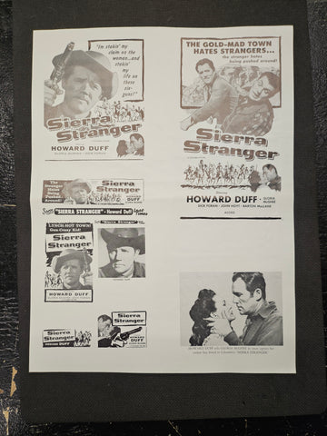 "Sierra Stranger" Original Movie Ad Mat Mold and Ad Clip Art Print