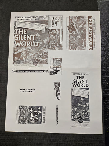 "The Silent World" Original Movie Ad Mat Mold and Ad Clip Art Print