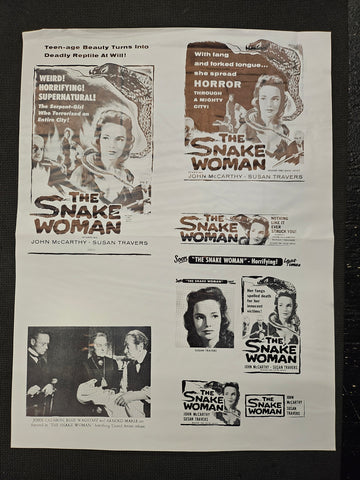 "The Snake Woman" Original Movie Ad Mat Mold and Ad Clip Art Print