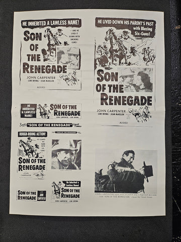 "Son Of The Renegade" Original Movie Ad Mat Mold and Ad Clip Art Print