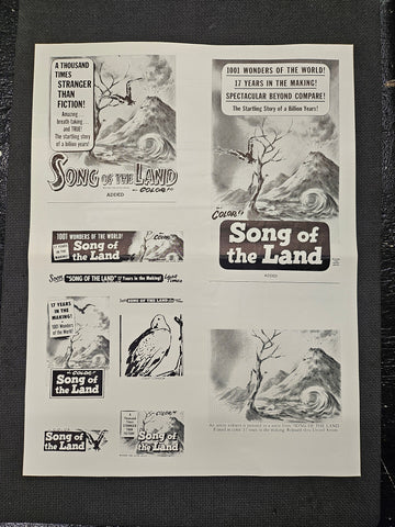 "Song Of The Land" Original Movie Ad Mat Mold and Ad Clip Art Print