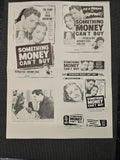 "Something Money Can't Buy" Original Movie Ad Mat Mold and Ad Clip Art Print