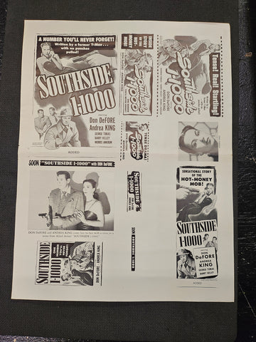 "Southside 1-1000" Original Movie Ad Mat Mold and Ad Clip Art Print