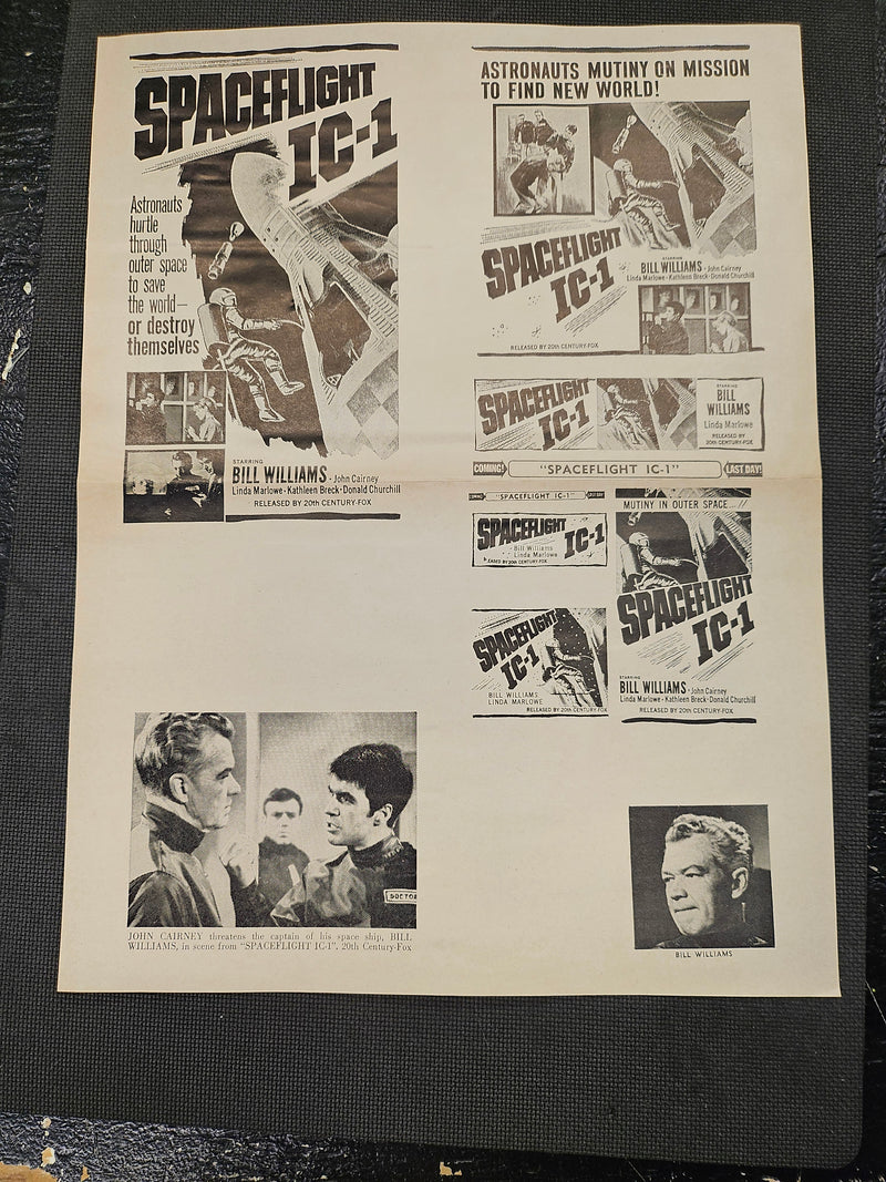 "Spaceflight IC-1" Original Movie Ad Mat Mold and Ad Clip Art Print