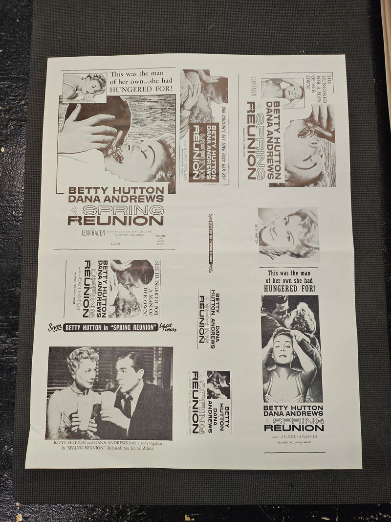 "Spring Reunion" Original Movie Ad Mat Mold and Ad Clip Art Print
