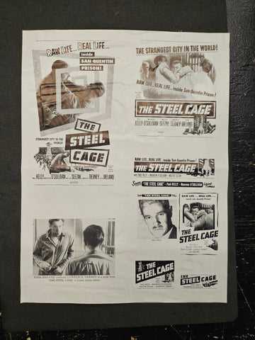 "The Steel Cage" Original Movie Ad Mat Mold and Ad Clip Art Print