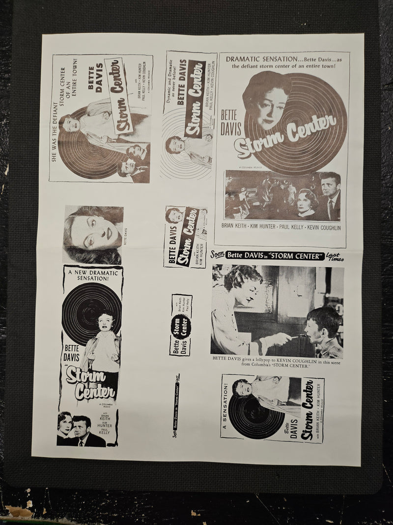 "Storm Center" Original Movie Ad Mat Mold and Ad Clip Art Print