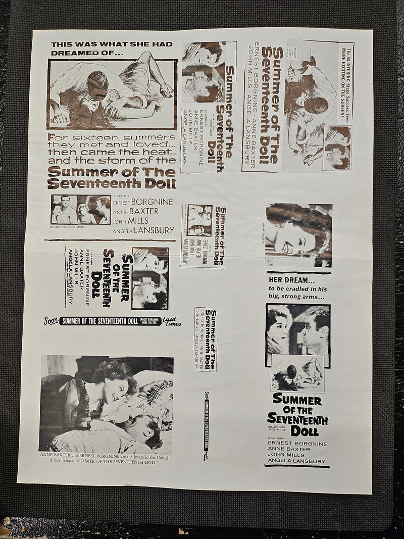 "Summer Of The Seventeenth Doll (Season Of Passion)" Original Movie Ad Mat Mold and Ad Clip Art Print