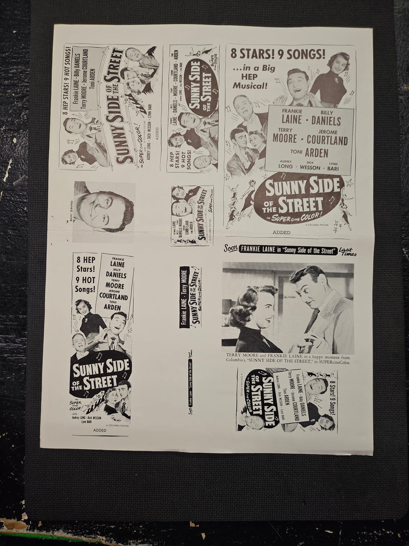 "Sunny Side Of The Street" Original Movie Ad Mat Mold and Ad Clip Art Print