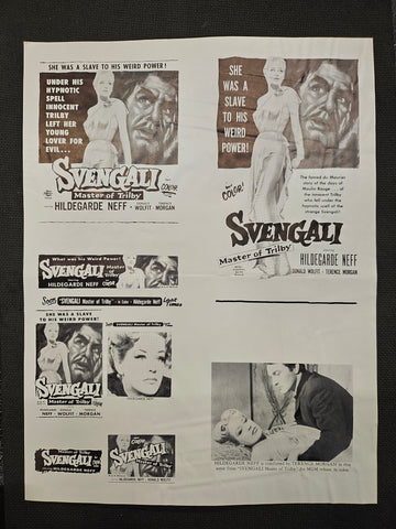 "Svengali " Original Movie Ad Mat Mold and Ad Clip Art Print