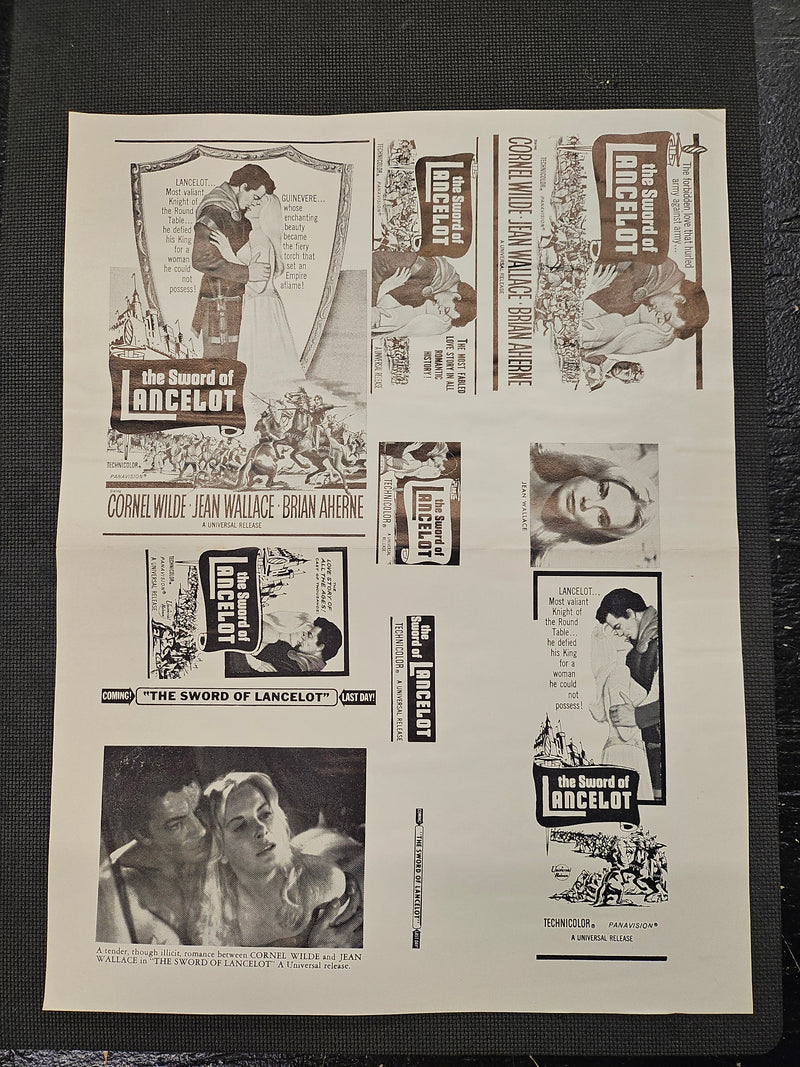 "The Sword Of Lancelot" Original Movie Ad Mat Mold and Ad Clip Art Print
