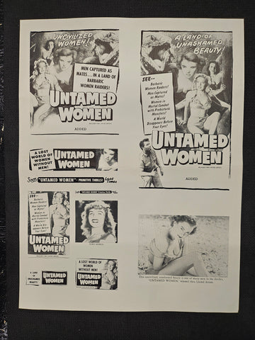 "Untamed Woman" Original Movie Ad Mat Mold and Ad Clip Art Print