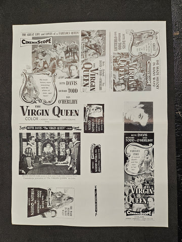 "The Virgin Queen" Original Movie Ad Mat Mold and Ad Clip Art Print