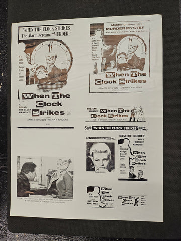 "When The Clock Strikes" Original Movie Ad Mat Mold and Ad Clip Art Print