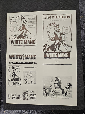 "White Mane" Original Movie Ad Mat Mold and Ad Clip Art Print