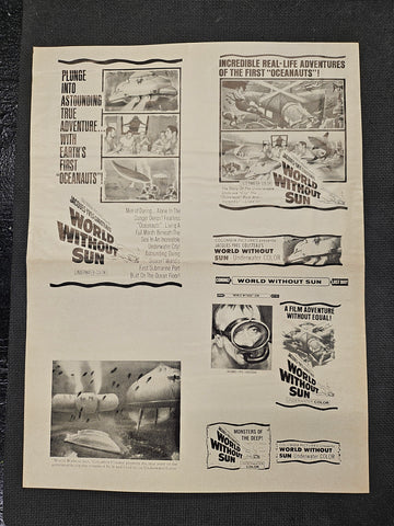 "World Without Sun" Original Movie Ad Mat Mold and Ad Clip Art Print