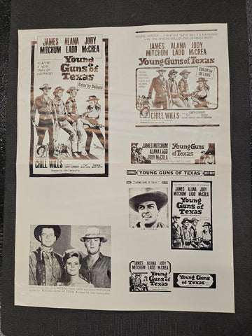 "Young Guns Of Texas" Original Movie Ad Mat Mold and Ad Clip Art Print