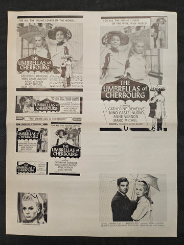 "The Umbrellas Of Cherbourg" Original Movie Ad Mat Mold and Ad Clip Art Print