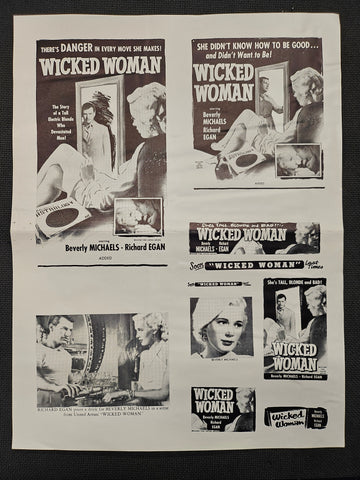 "Wicked Woman" Original Movie Ad Mat Mold and Ad Clip Art Print