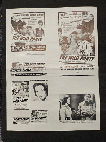 "The Wild Party" Original Movie Ad Mat Mold and Ad Clip Art Print