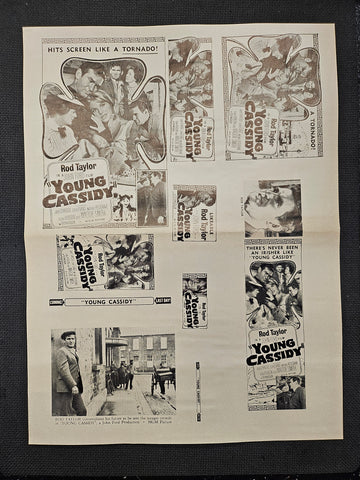 "Young Cassidy" Original Movie Ad Mat Mold and Ad Clip Art Print