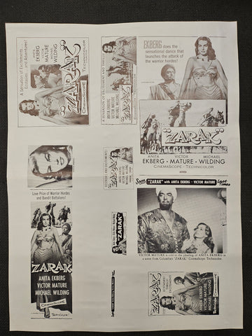 "Zarak" Original Movie Ad Mat Mold and Ad Clip Art Print