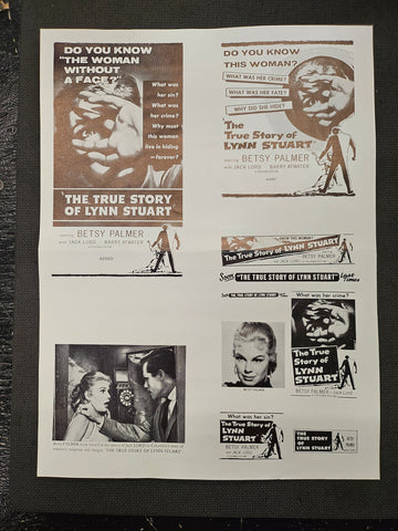 "The True Story Of Lynn Stuart" Original Movie Ad Mat Mold and Ad Clip Art Print