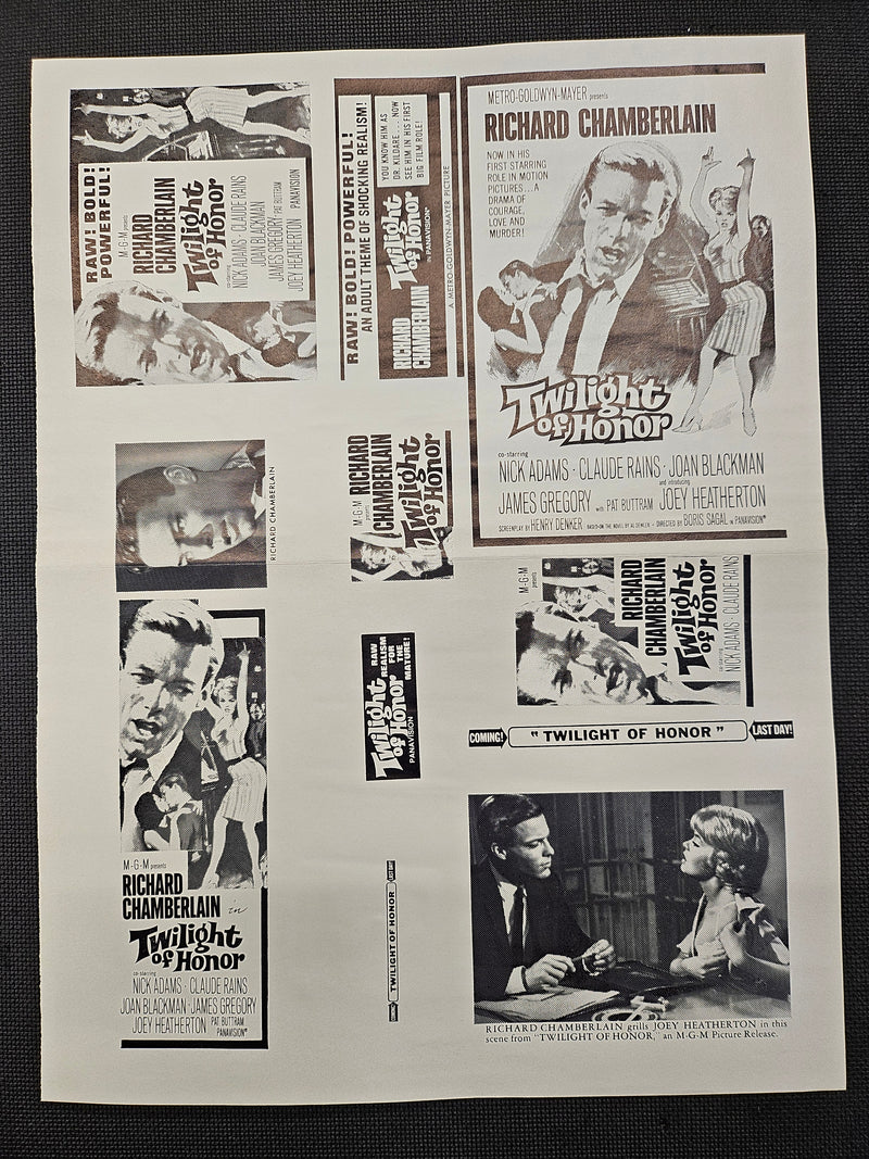"Twilight Of Honor" Original Movie Ad Mat Mold and Ad Clip Art Print