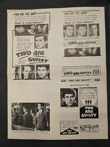 "Two Are Guilty" Original Movie Ad Mat Mold and Ad Clip Art Print