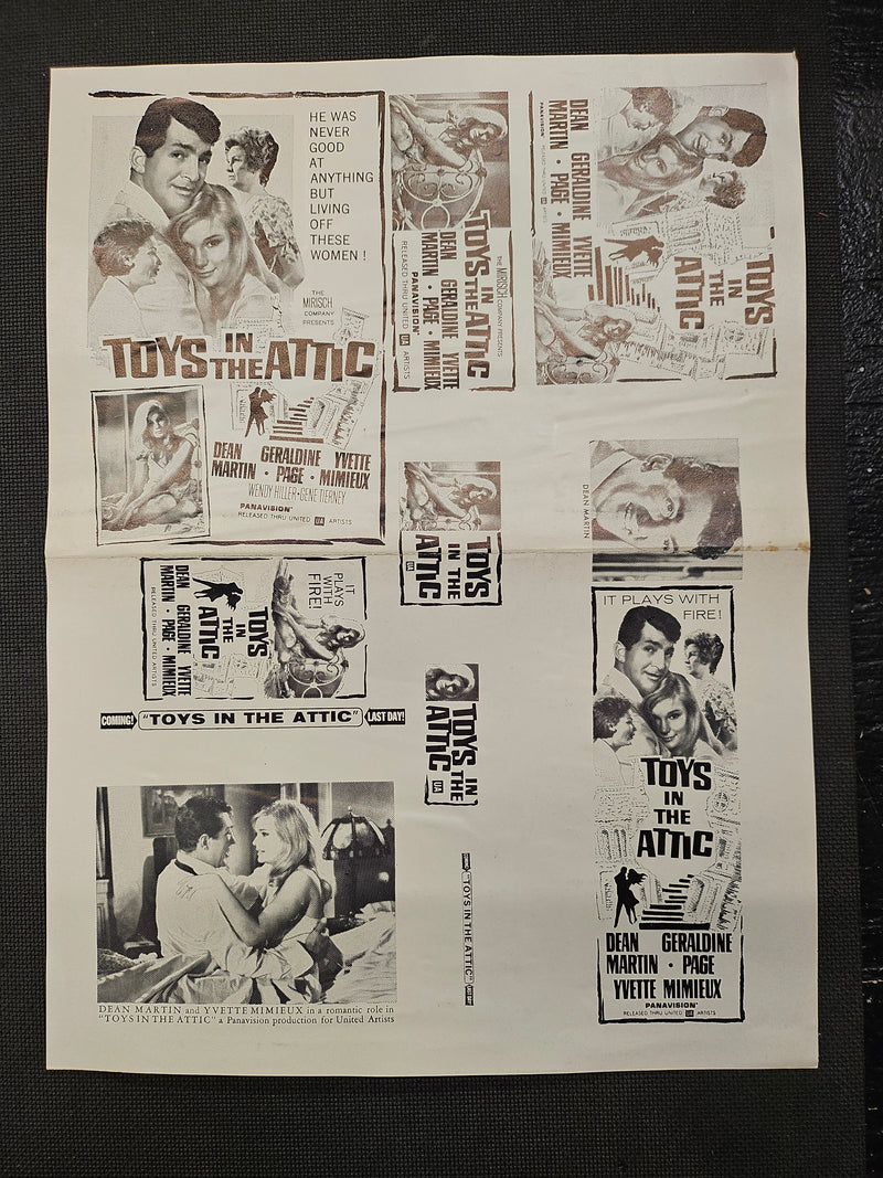 "Toys In The Attic" Original Movie Small Ad Mat Mold and Ad Clip Art Print