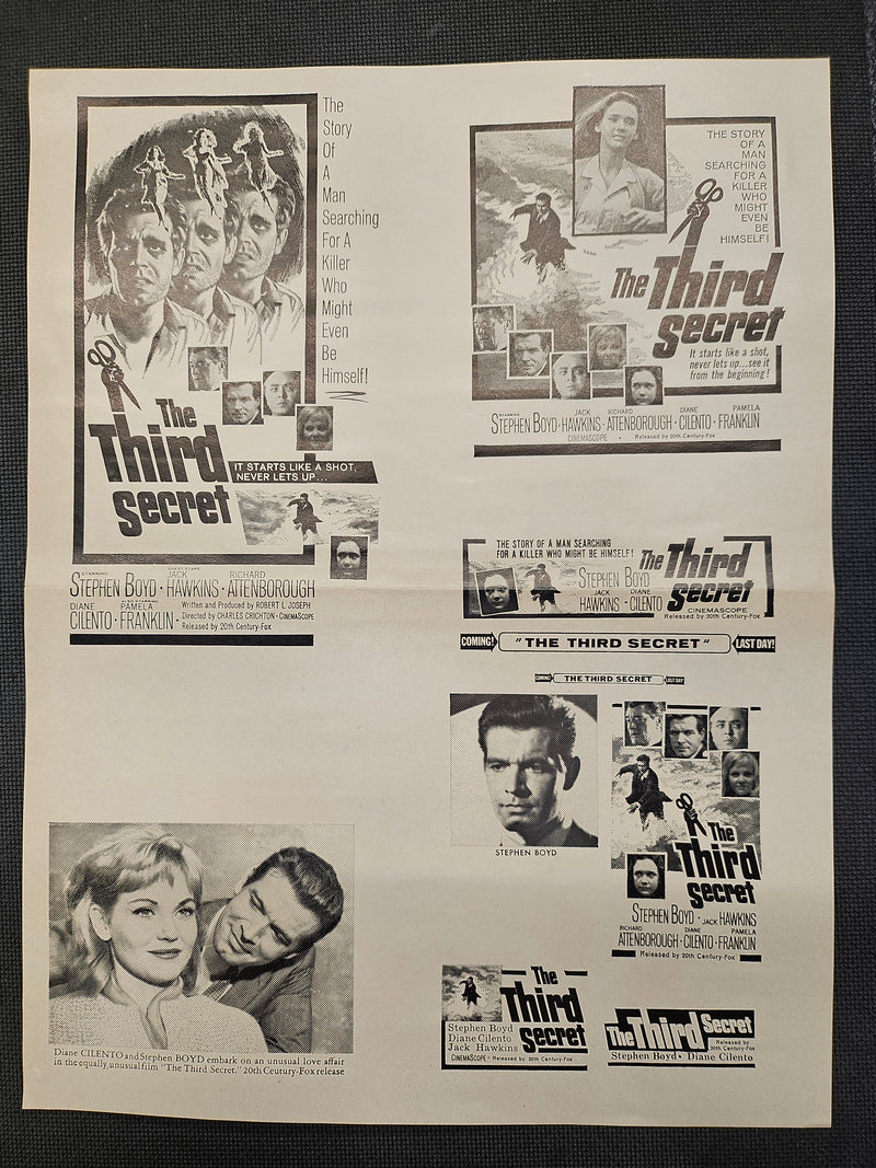 "The Third Secret" Original Movie Ad Mat Mold and Ad Clip Art Print