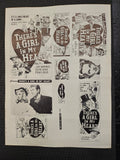 "There's A Girl In My Heart" Original Movie Ad Mat Mold and Ad Clip Art Print